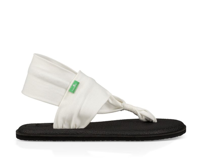 Sanuk Womens Yoga Sling 2 White Sandals | DJULKS801